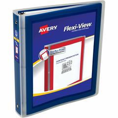 Avery&reg; Flexi-View 3 Ring Binders - 1 1/2" Binder Capacity - Letter - 8 1/2" x 11" Sheet Size - 275 Sheet Capacity - 3 x Round Ring Fastener(s) - 1 Pocket(s) - Polypropylene - Pocket, Flexible, Dur