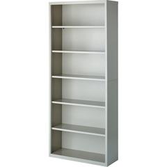 Lorell Fortress Series Bookcase - 34.5" Width x 13" Depth x 82" Height - 6 x Shelf(ves) - Light Gray - Powder Coated - Steel - Yes - Assembly Required