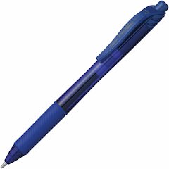 Pentel EnerGel-X Rollerball Pen - Refillable - Retractable - Blue Ink - Gel-based - Blue Barrel - Metal Tip - 1 Dozen