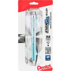 EnerGel EnerGel Alloy Gel Pen - Refillable - Retractable - Black Ink - Gel-based - Aluminum Alloy Barrel - 1 Pack