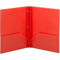 Smead Letter Pocket Folder - 8 1/2" x 11" - 80 Sheets Capacity - Double Tang Fastener - 2 Pocket - Polypropylene - Red - 25/Box - 25 / Box