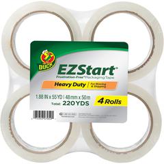 Duck Brand EZ Start Crystal Clear Packaging Tape - 54.60 yd Length x 1.88" Width x 2.6 mil Thickness - 3" Core - Crystal Clear - Acrylic - UV Resistant, Tear Resistant, Age Resistant, Split Resistant 