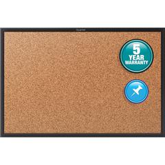 Quartet Classic Series Bulletin Board - 24" Height x 36" Width - Brown Natural Cork Surface - Self-healing, Durable, Sturdy - Black Aluminum Frame - 1 Each