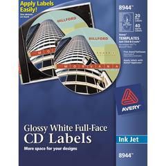 Avery&reg; Optical Disc Label - Inkjet - 20 / Pack