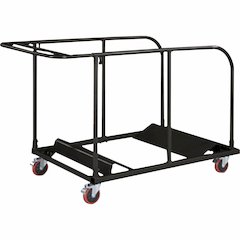 Lorell Round Planet Table Trolley Cart - Steel - 52" Width x 32.75" Depth x 40.16" Height - Charcoal - For 16 Devices - 1 Each