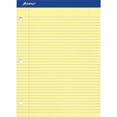 Ampad Double Sheet Writing Pad - 100 Sheets - 0.34" Ruled - 15 lb Basis Weight - Letter - 8 1/2" x 11" Sheet Size x 8.5" Width x 11.8" Length - Canary Yellow Paper - Micro Perforated, Chipboard Backin