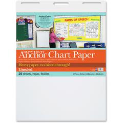 Pacon Heavy-duty Anchor Chart Paper - 25 Sheets - Plain - Unruled - 27" x 34" - White Paper - Heavy Duty, Resist Bleed-through, Recyclable, Built-in Carry Handle - 4 / Carton