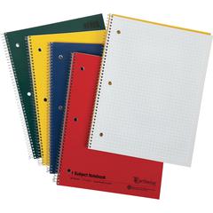 Oxford 3 - Hole Punched Wirebound Notebook - Letter - 80 Sheets - Wire Bound - 15 lb Basis Weight - Letter - 8 1/2" x 11" - White Paper - AssortedKraft Cover - Micro Perforated, Rigid, Subject - Recyc