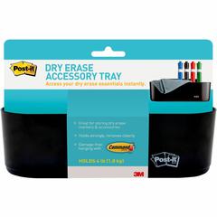 Post-it&reg; Dry-Erase Accessory Tray - 5.2" x 8.4" x 3" x - Plastic - 1 Each - Black