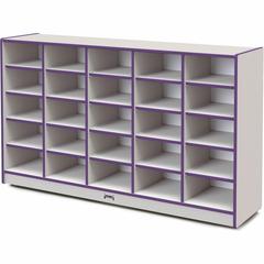 Jonti-Craft Rainbow Accents Cubbie Mobile Storage - 25 Compartment(s) - 35.5" Height x 60" Width x 15" Depth - Durable, Laminated - Purple - Hard Rubber - 1 Each