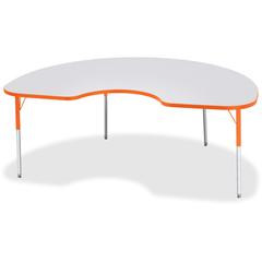 Jonti-Craft Berries Adult Height Prism Color Edge Kidney Table - Laminated Kidney-shaped, Orange Top - Four Leg Base - 4 Legs - Adjustable Height - 24" to 31" Adjustment - 72" Table Top Length x 48" T