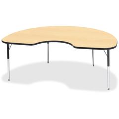 Jonti-Craft Berries Adult Color Top Kidney Table - For - Table TopLaminated Kidney-shaped, Maple Top - Four Leg Base - 4 Legs - Adjustable Height - 24" to 31" Adjustment - 72" Table Top Length x 48" T