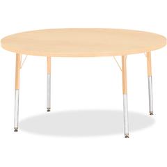 Jonti-Craft Berries Adult Height Maple Top/Edge Round Table - Laminated Round, Maple Top - Four Leg Base - 4 Legs - Adjustable Height - 24" to 31" Adjustment x 1.13" Table Top Thickness x 48" Table To
