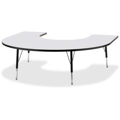 Jonti-Craft Berries Elementary Height Prism Edge Horseshoe Table - Black Horseshoe-shaped, Laminated Top - Four Leg Base - 4 Legs - Adjustable Height - 15" to 24" Adjustment - 66" Table Top Length x 6