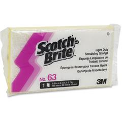 Scotch-Brite Light-duty Scrub Sponge - 0.7" Height x 6.1" Width x 3.6" Length - 20/Carton - Yellow, White