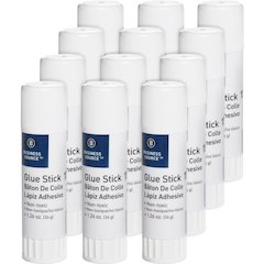 Business Source Glue Stick - 1.26 oz - White - 12 / Pack
