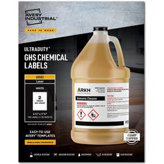 Avery&reg; UltraDuty Warning Label - 4 3/4" Width x 7 3/4" Length - Permanent Adhesive - Rectangle - Laser - White - Film - 2 / Sheet - 50 Total Sheets - 100 Total Label(s) - 100 / Box - Water Resista