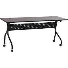 Lorell Flip Top Training Table - Rectangle Top - Four Leg Base - 4 Legs - 72" Table Top Width x 23.50" Table Top Depth - 29.50" Height x 70.88" Width x 23.63" Depth - Assembly Required - Espresso, Bla