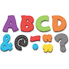Teacher Created Resources Chevron 3" Magnetic Letters - Learning Theme/Subject - 67 x Letter Shape - Magnetic - Chevron - Durable, Damage Resistant - 0.10" Height x 3" Width x 3" Depth - Multicolor - 