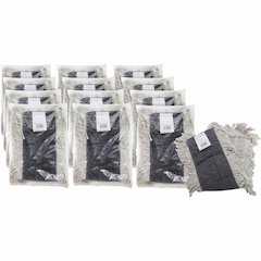 Genuine Joe Disposable Dust Mop Refill - 5" Width x 24" Length - Disposable, Fray Resistant, Quick Drying, Absorbent, Durable, 4-ply Yarn, Cut Ends - Cotton - Natural - 12 / Carton