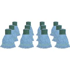 Genuine Joe Synthetic Blend Medium Mophead - Rayon, Cotton - Blue - 12 / Carton