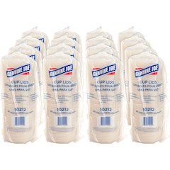 Genuine Joe Vented Hot Cup Lid - Polystyrene - White - 50/Pack - 20 / Carton