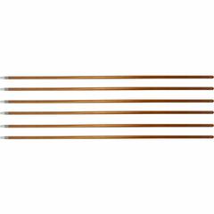Genuine Joe Wood Handle with Threaded Metal Tip - Natural - Metal, Wood - 6 / Carton