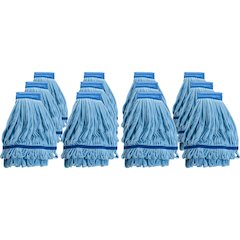 Genuine Joe Microfiber Wet Mophead Refill - Absorbent, Launderable, Durable - MicroFiber - Blue - 12 / Carton
