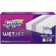 Swiffer WetJet Mopping Pad Refill - 10" Length - Absorbent, Textured - Cotton - Green - 24/Box - 4 / Carton