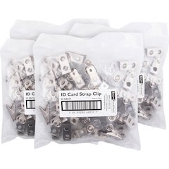 SICURIX ID Strap Clip Adapter - 2.8" Length x 0.4" Width - for Badge - Pre-punched - 100 / Box - Clear