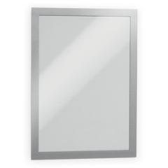 DURABLE&reg; DURAFRAME&reg; Self-Adhesive Magnetic Letter Sign Holder - Horizontal or Vertical, 9.5" x 12" Frame Size - Holds 8.5" x 11" Insert, 2 -Pack, Silver