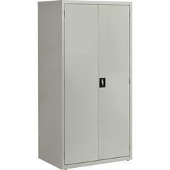 Lorell Fortress Series Storage Cabinet - 36" Width x 24" Depth x 72" Height - 5 x Shelf(ves) - Hinged Door(s) - Sturdy, Recessed Locking Handle, Removable Lock, Durable, Storage Space - Light Gray - P