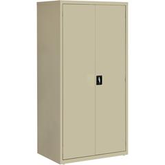 Lorell Fortress Series Storage Cabinet - 36" Width x 24" Depth x 72" Height - 5 x Shelf(ves) - Hinged Door(s) - Sturdy, Recessed Locking Handle, Removable Lock, Durable, Storage Space - Putty - Powder