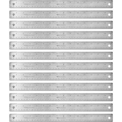 Westcott Stainless Steel Rulers - 15" Length 1" Width - 1/16, 1/32 Graduations - Metric, Imperial Measuring System - Stainless Steel - 12 / Box - Stainless Steel