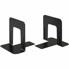 Business Source Heavy-gauge Steel Book Supports - 5.25" Height x 5" Width x 4.75" Depth - Desktop - Non-skid Base, Scratch Resistant, Stain Resistant - Black - Steel - 2/Pair - 6 / Box