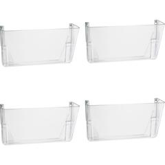 Officemate Mountable Wall File - 7" Height x 13" Width x 4.12" Depth - Clear - Plastic - 4 / Carton