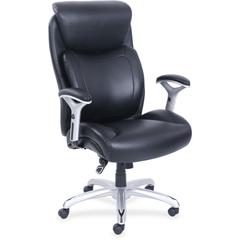 Lorell Wellness by Design Big & Tall Chair with Flexible Air Technology - Black Seat Color - Bonded Leather Seat Material - Black Back Color - Bonded Leather Back Material - 5-star Base - Armrest - 1 