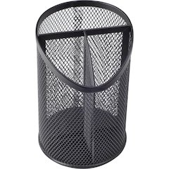 Lorell Mesh Desktop Organizer - 6.10" Height x 4.10" Width x 4.10" Length - Desktop - Durable, Snag Proof - Black - Metal - 1 Each