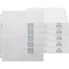 Business Source Top-Loading Poly Sheet Protectors - 3.2 mil Thickness - For Letter 8 1/2" x 11" Sheet - 3 x Holes - Ring Binder - Rectangular - Clear - Polypropylene - 100/Box - 5 / Carton