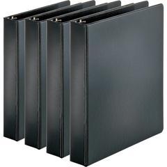 Business Source Basic Round Ring Binders - 1 1/2" Binder Capacity - Letter - 8 1/2" x 11" Sheet Size - 350 Sheet Capacity - 3 Ring - Fastener: Round Ring - Pocket: Internal - Chipboard, Polypropylene 