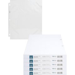 Business Source Poly Sheet Protectors - 11" Height x 9" Width - For Letter 8 1/2" x 11" Sheet - 3 x Holes - Ring Binder - Top Loading - Rectangular - Clear - Polypropylene - 100/Box - 5 / Carton