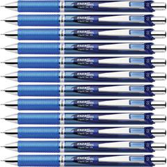 EnerGel EnerGel RTX Liquid Gel Pens - Refillable - Retractable - Blue Ink - Gel-based - Blue Barrel - Stainless Steel Tip - 12 / Box
