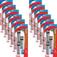 Pentel Super Hi-Polymer Leads - 0.5 mm , Fine Point - HB - Graphite Lead - 30/Tube - 12 / Box