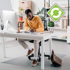 Floortex Ecotex Evolutionmat&reg; Anti-Slip Rectangular Chair Mat - Hard Floor, Pile Carpet, Home, Office - 48" Length x 36" Width x 0.075" Depth x 0.075" Thickness - Rectangular - Polymer - Clear - 1