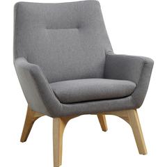 Lorell Quintessence Collection Upholstered Chair - Gray Seat Color - Gray Back Color - Low Back - Four-legged Base - 1 Each