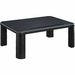 Lorell Height-Adjustable Monitor Riser - 4" Height x 19.75" Width - Desktop - Black
