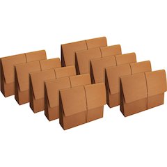Business Source Legal Recycled File Wallet - 8 1/2" x 14" - 5 1/4" Expansion - Brown - Expandable Gusset, Tyvek Gusset, Tear Resistant, Durable, Flap and Cord Closure - 30% Recycled - 10 / Box
