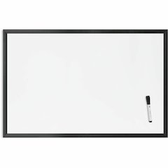 U Brands Magnetic Dry-Erase Board - 35" (2.9 ft) Width x 23" (1.9 ft) Height - White Painted Steel Surface - Black Wood Frame - Rectangle - Horizontal/Vertical - Magnetic - 1 Each