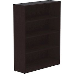 Lorell Laminate Bookcase - 0.7" Thickness Shelf, 48" Height x 36" Width x 12" Depth - 4 Shelve(s) - 3 Adjustable Shelf(ves) - Square Edge - Material: Thermofused Laminate (TFL) - Finish: Espresso - St