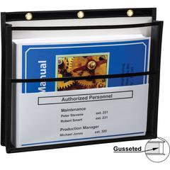 C-Line Dual Pocket Shop Ticket - 0.2" Height x 11.1" Width x 13.1" Length - Fabric, Metal - Black - 1 Box